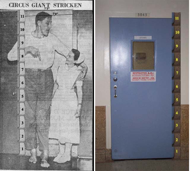 Johan at LA General Hospital in 1935 and doorway in 2008